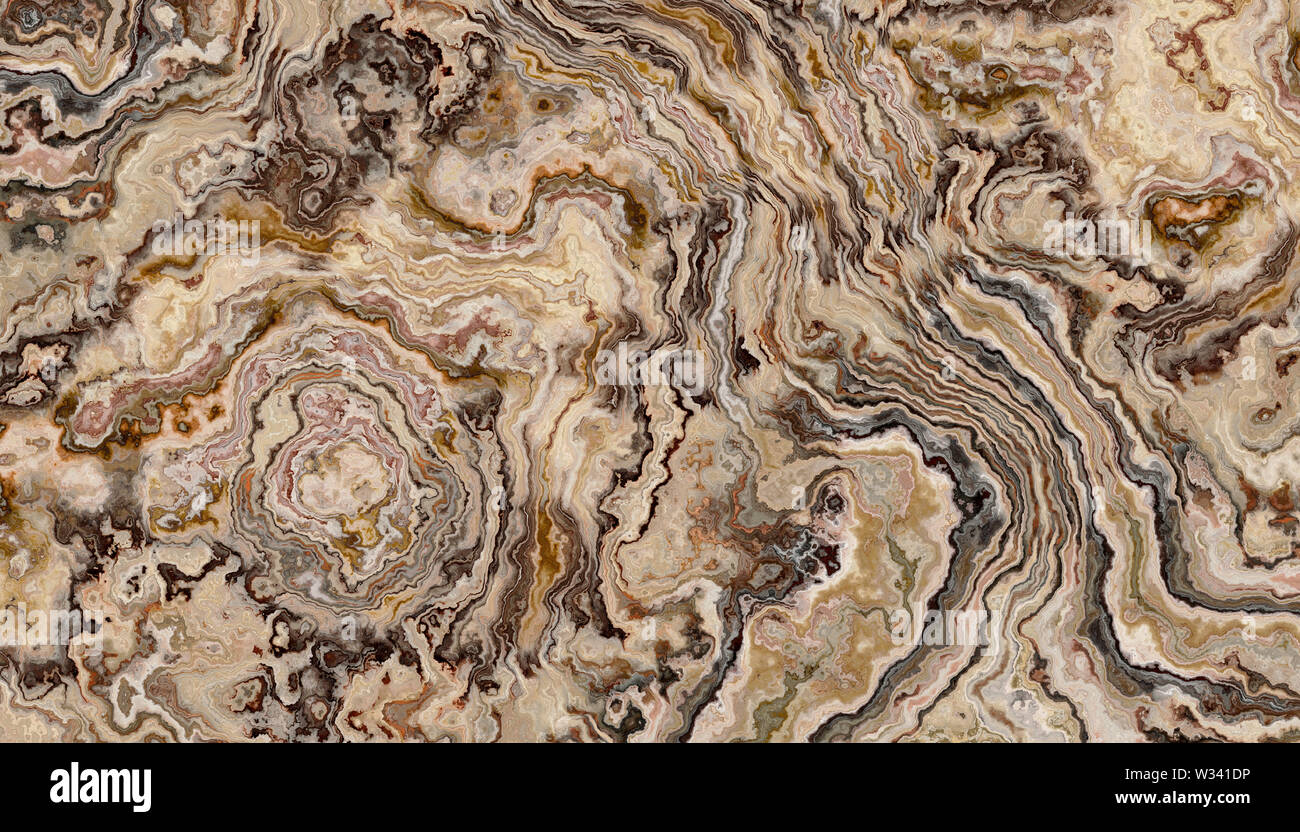 Abstract multicolore onyx piastrelle con andamento ondulato. 2D'illustrazione. Bellezze naturali Foto Stock