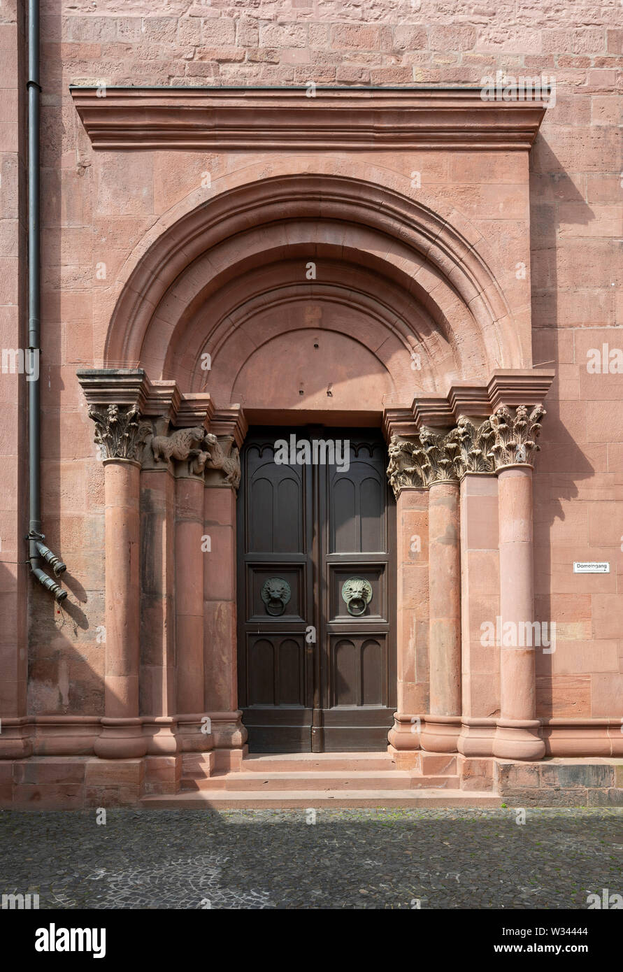 Mainz, Dom San Martin, Ostchor, Südliches Portal Foto Stock