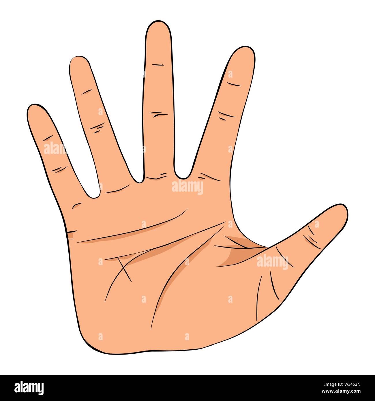 Il gesto a mano con alta cinque segno Illustrazione Vettoriale