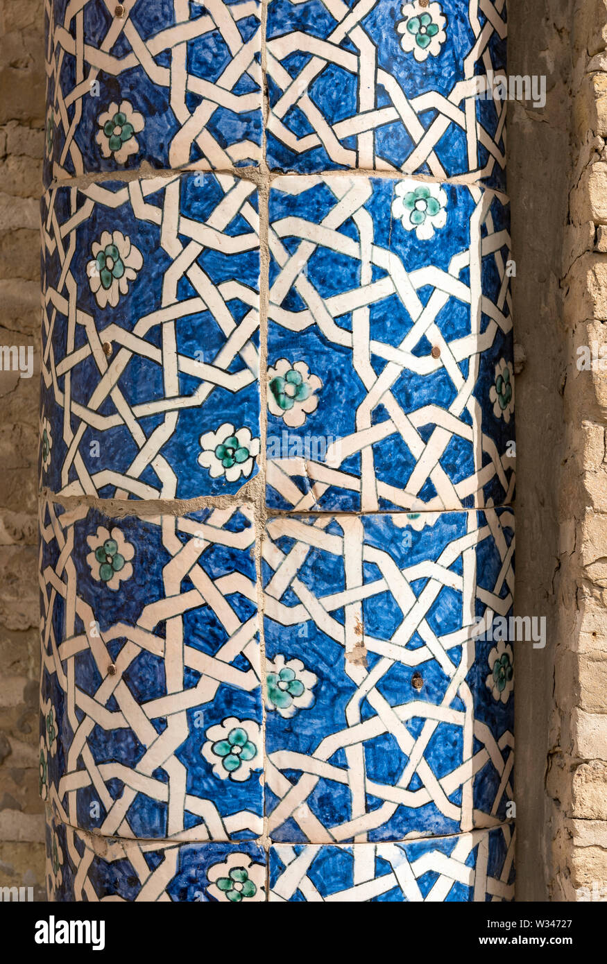 A Tilework Allakuli Khan Madrasah, Khiva, Uzbekistan Foto Stock