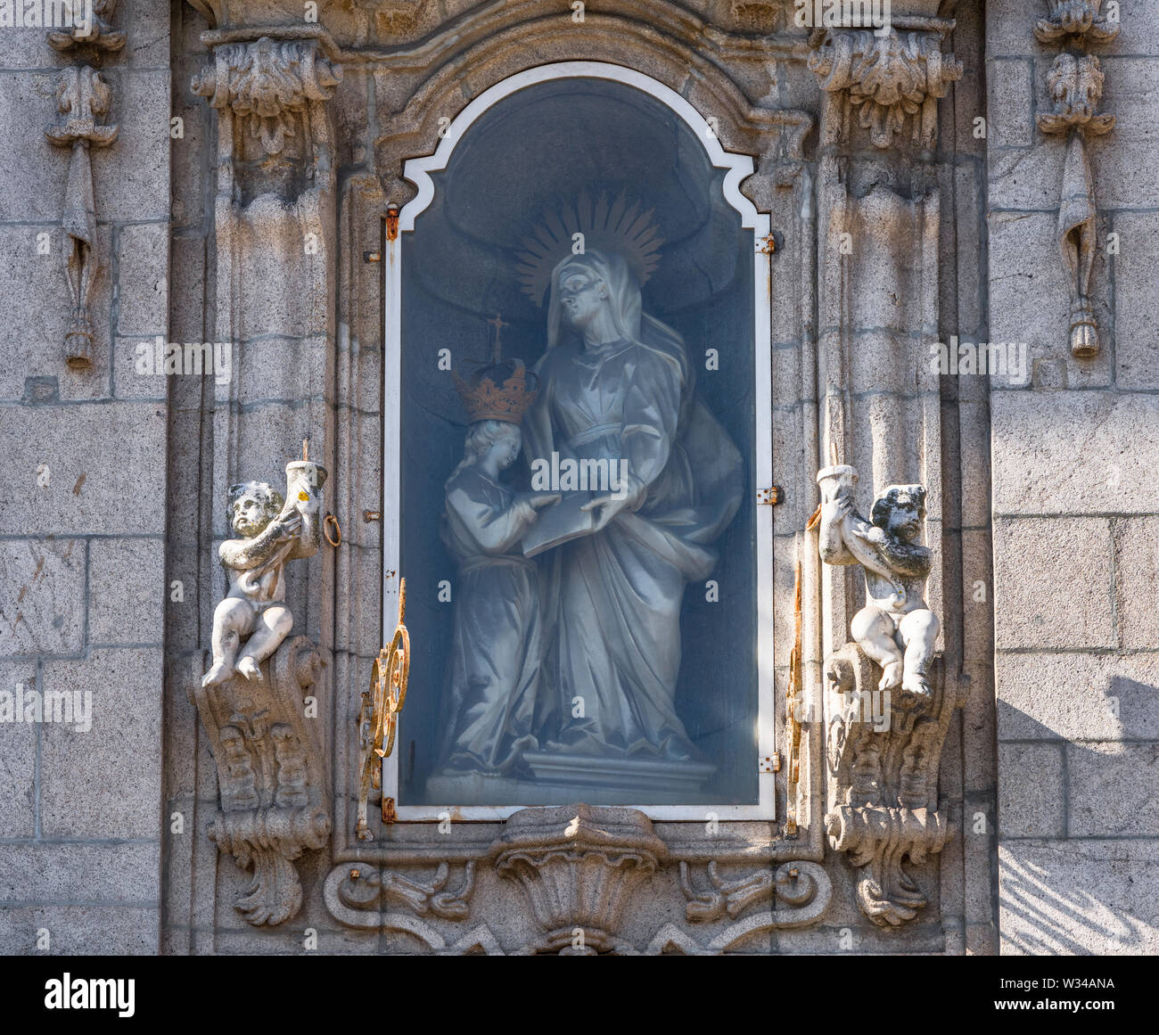 Arredamento di strada nel centro di Porto Foto Stock