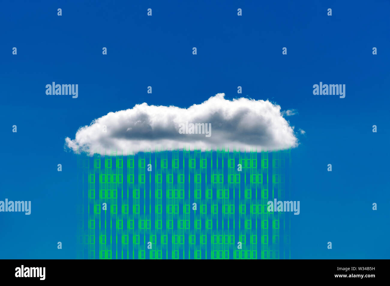 Cloud e il codice binario, il cloud computing Foto Stock