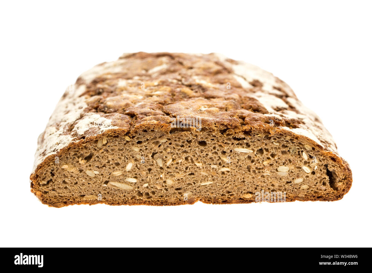 Una pagnotta di pane di segale con semi di girasole Foto Stock