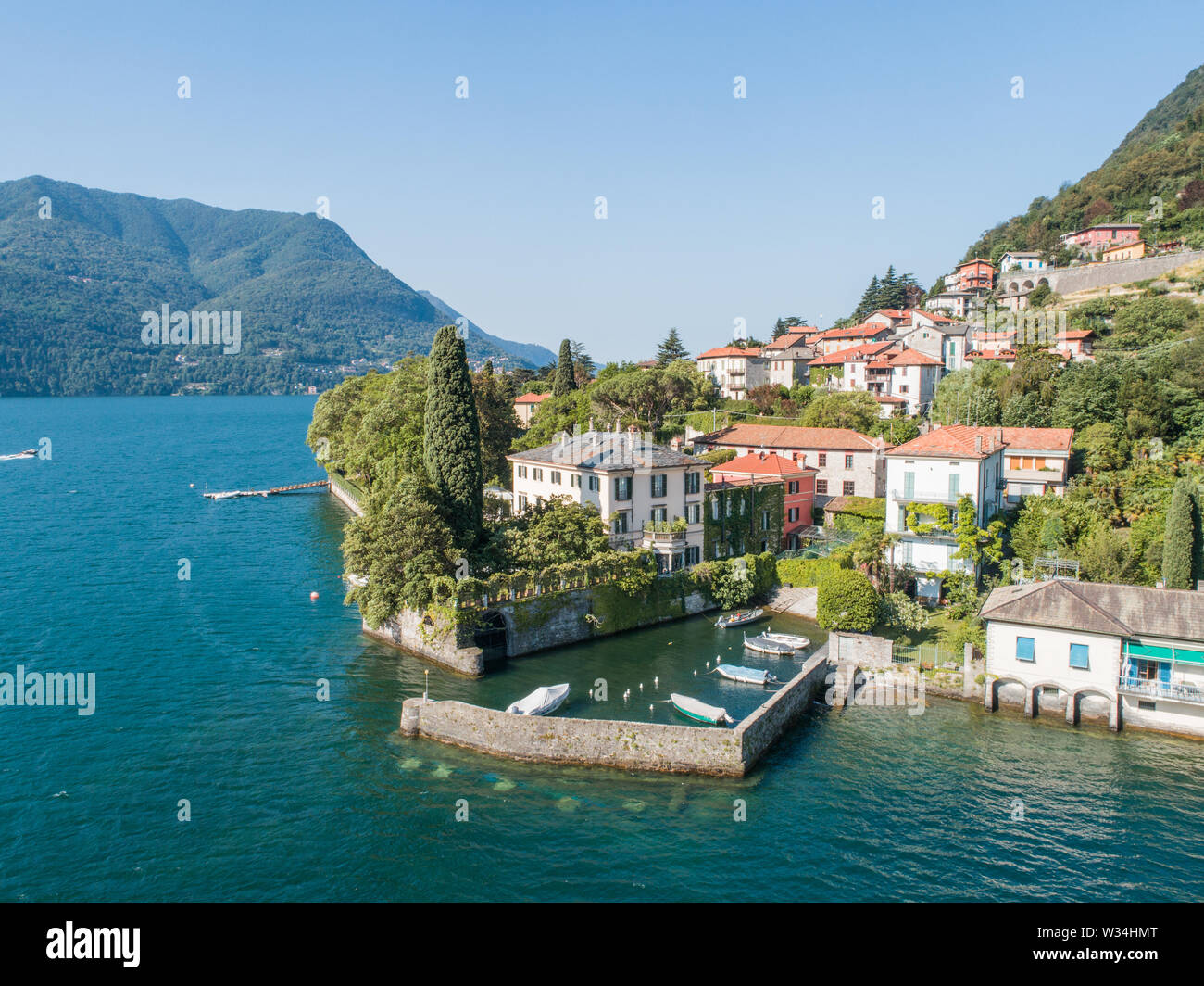Il lago di Como, casa di George Clooney. Laglio (Italia) Foto Stock