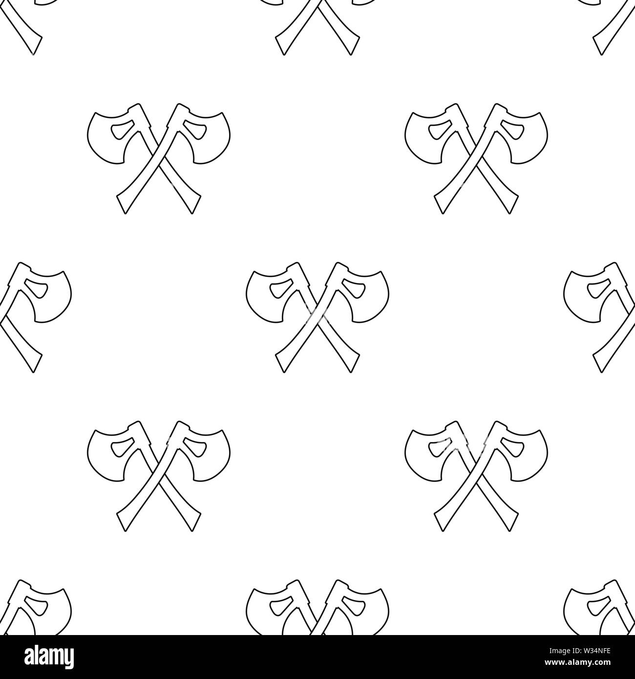 Modello senza cuciture con profilo incrociato assi su sfondo bianco. Arma medioevale segno. Illustrazione Vettoriale per design, web, la carta di avvolgimento, tessuto, wal Illustrazione Vettoriale