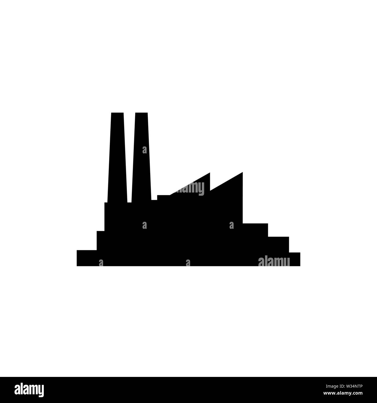 Factory icona simbolo design semplice su sfondo bianco Illustrazione Vettoriale