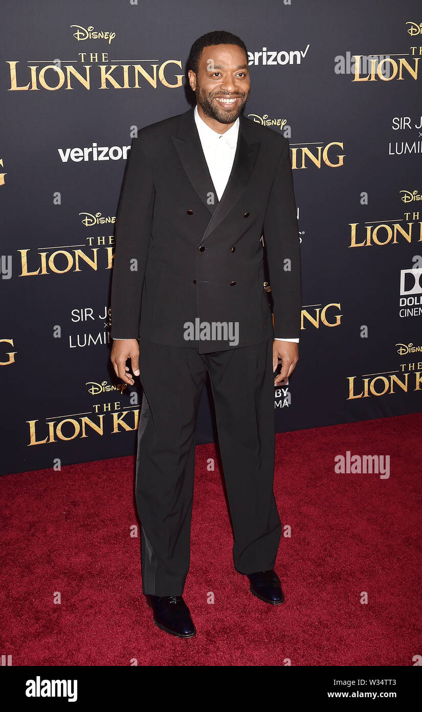 HOLLYWOOD, CA - Luglio 09: Chiwetel Ejiofor assiste la premiere del Disney's "Il Re Leone" presso il Teatro Dolby sulla luglio 09, 2019 a Hollywood, Califor Foto Stock