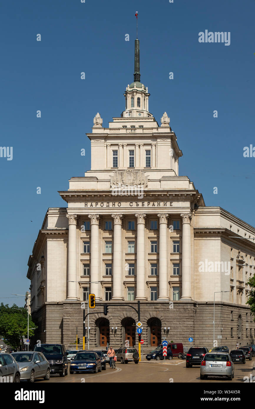 Assemblea nazionale edificio, Sofia, Bulgaria Foto Stock