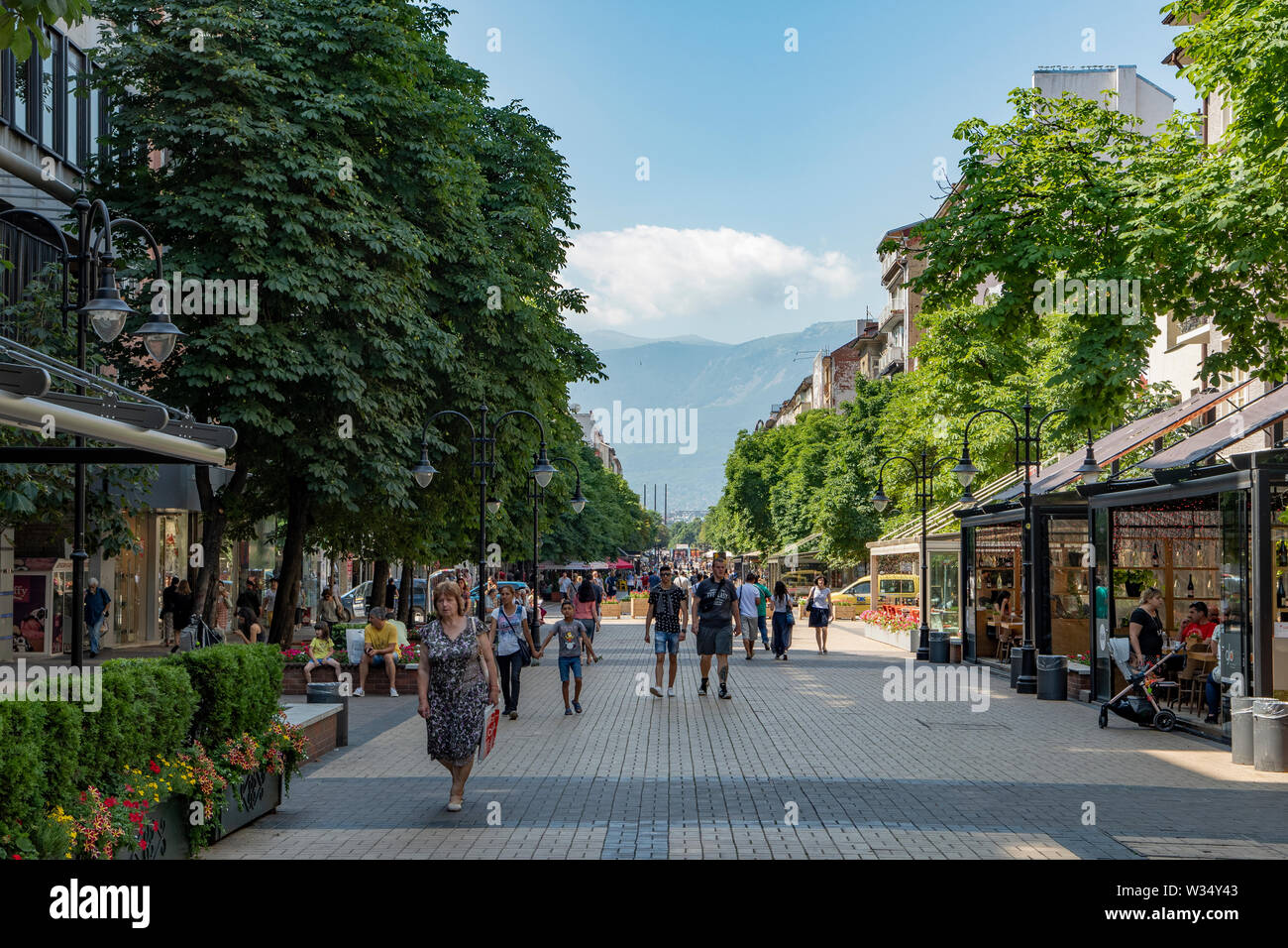 Boulevard Vitosha, Sofia, Bulgaria Foto Stock