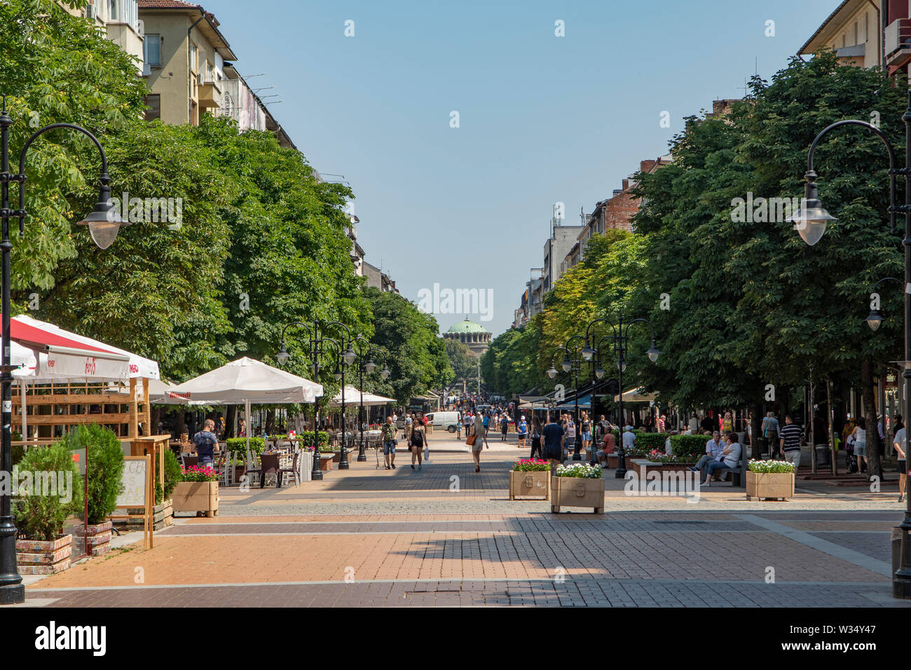 Boulevard Vitosha, Sofia, Bulgaria Foto Stock