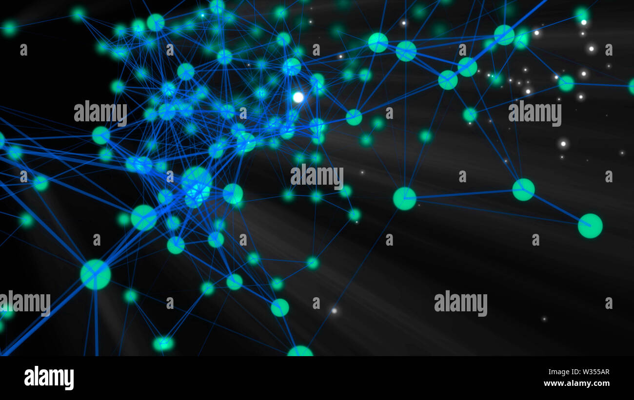 Struttura 3D rendering collegamento e particelle Foto Stock