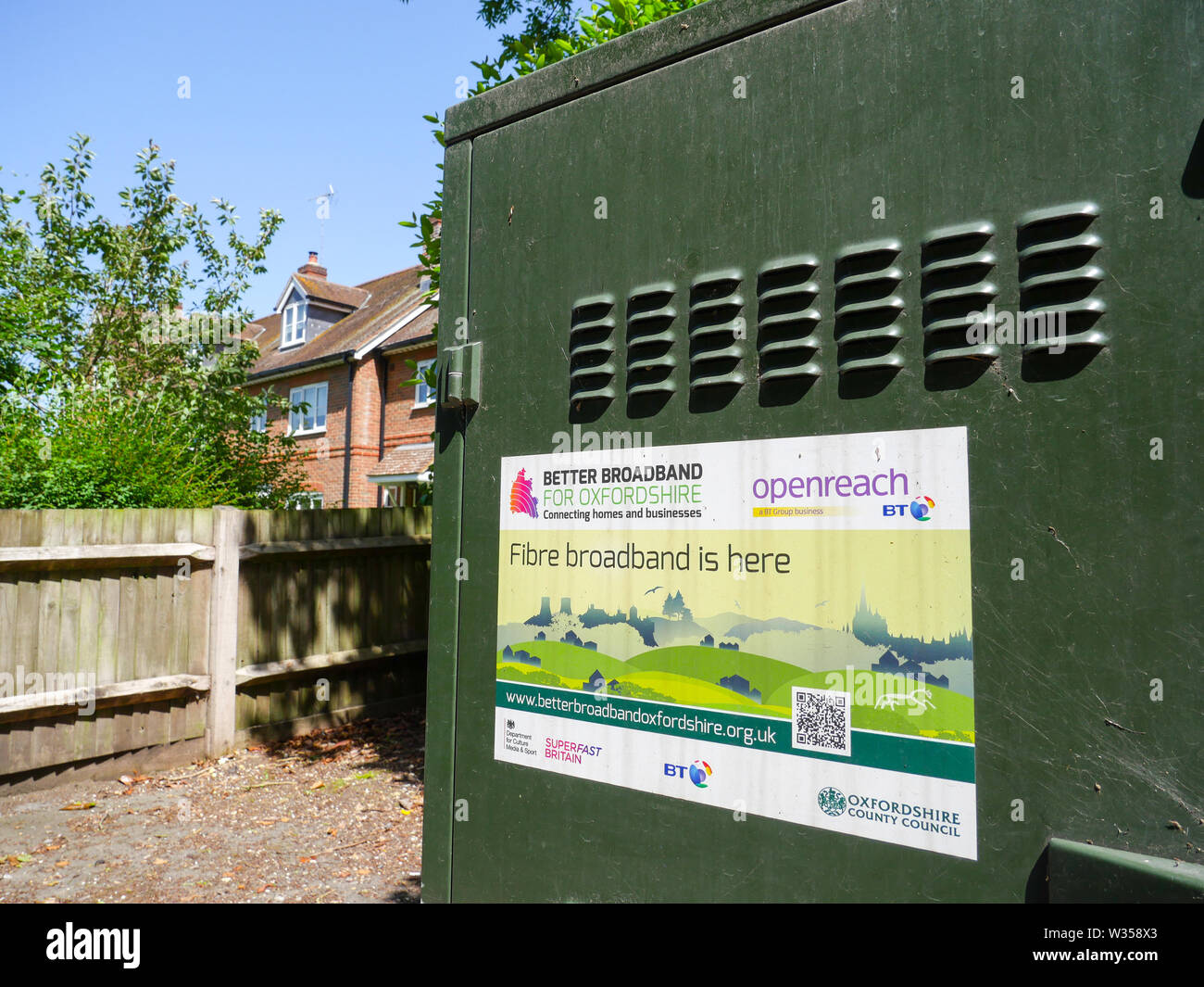 Aggiornare la banda larga rurale, Goring, Oxfordshire, Inghilterra, Regno Unito, GB. Foto Stock