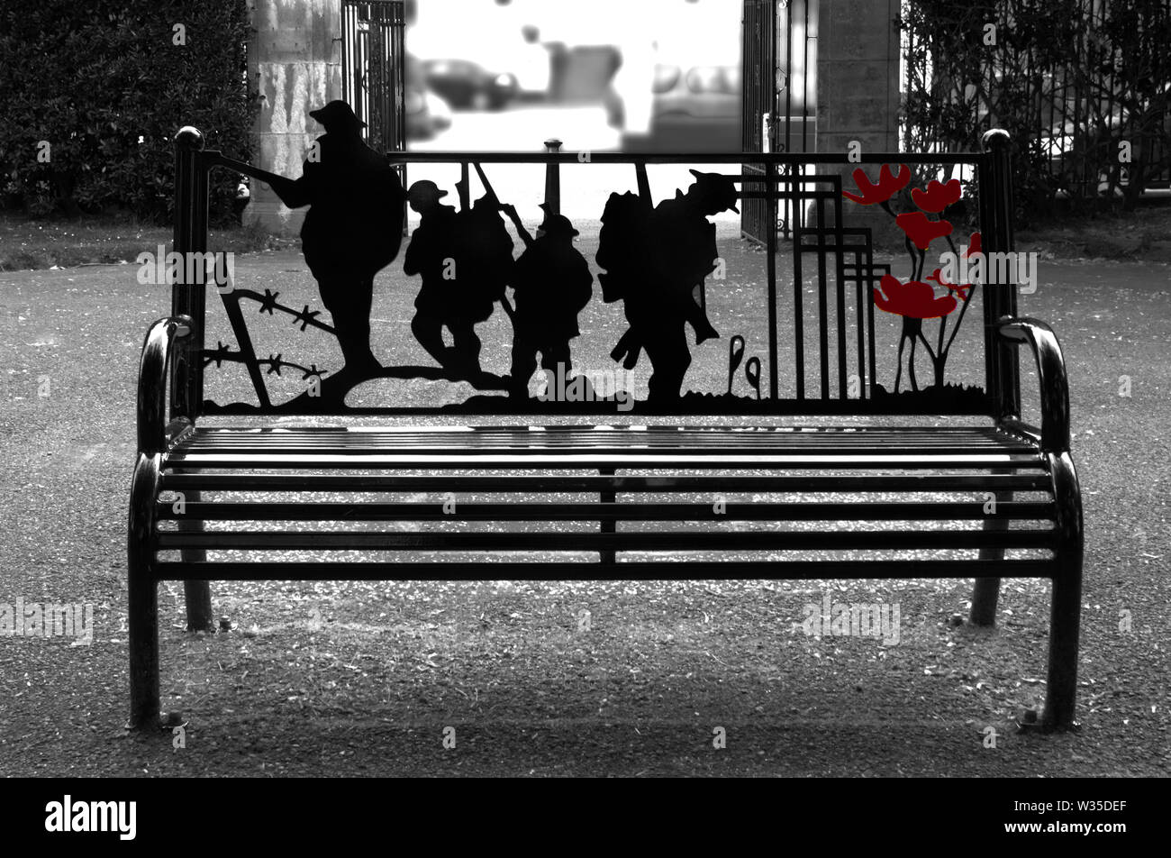 Guerra Mondiale 2 banco in bianco e nero Foto Stock