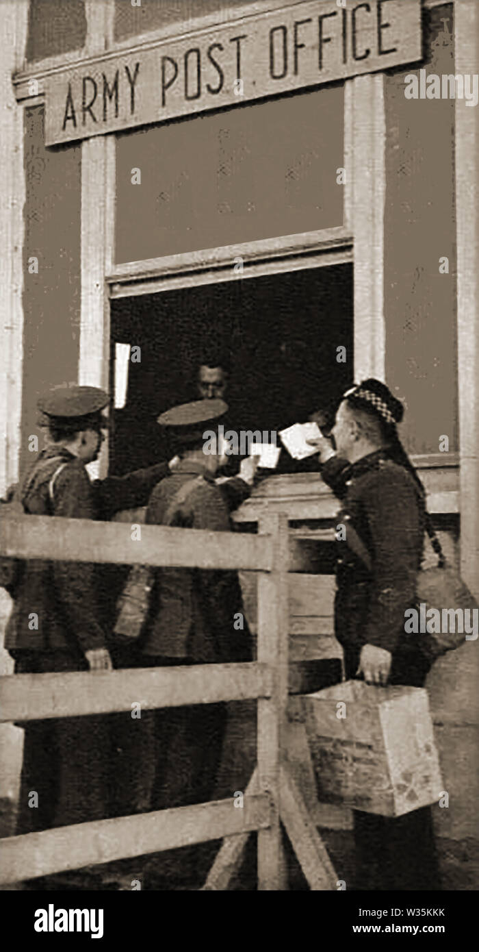 Durante la Seconda guerra mondiale le truppe - invio di lettere home a forze britanniche Post Offfice in Francia Foto Stock
