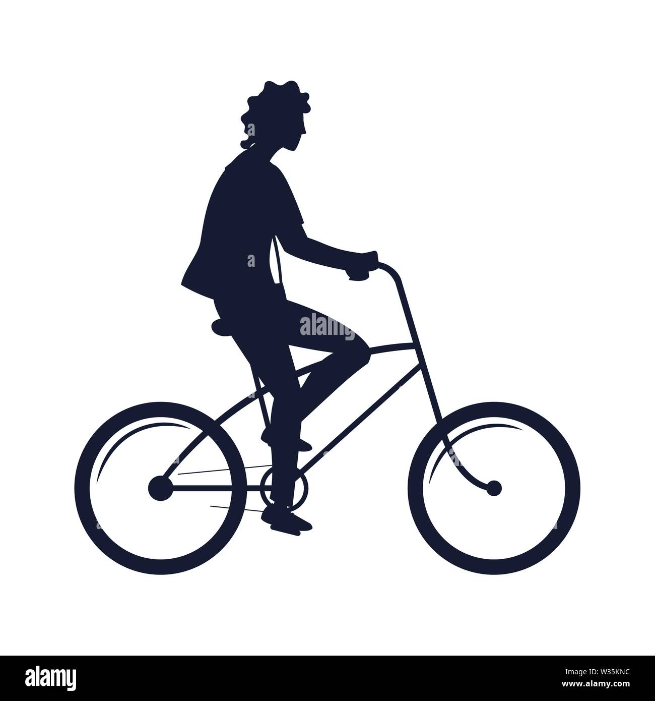 Silhouette uomo Bicicletta Equitazione attività immagine sfondo bianco  illustrazione vettoriale Immagine e Vettoriale - Alamy