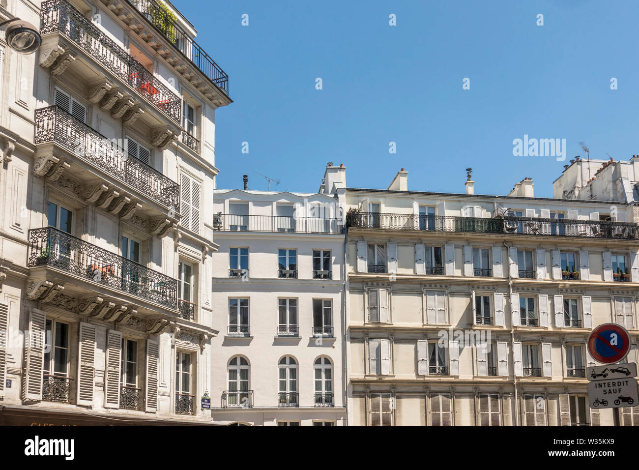 Stile Hausmannian edifici Parigini blocco. Parigi, Francia. Foto Stock