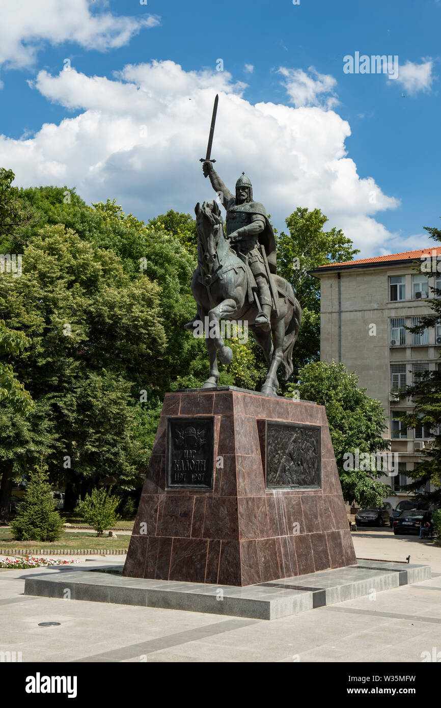 Statua del Tsar Kaloyan, Varna, Bulgaria Foto Stock