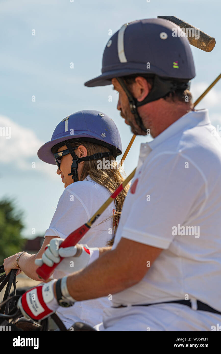 British Beach Polo @ barene Dorset 12 Luglio 2019 Foto Stock