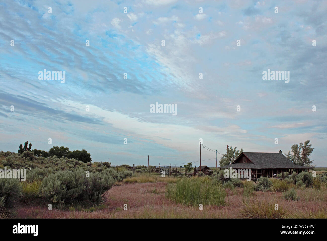 Una cabina nella parte orientale di Oregon deserto. Foto Stock