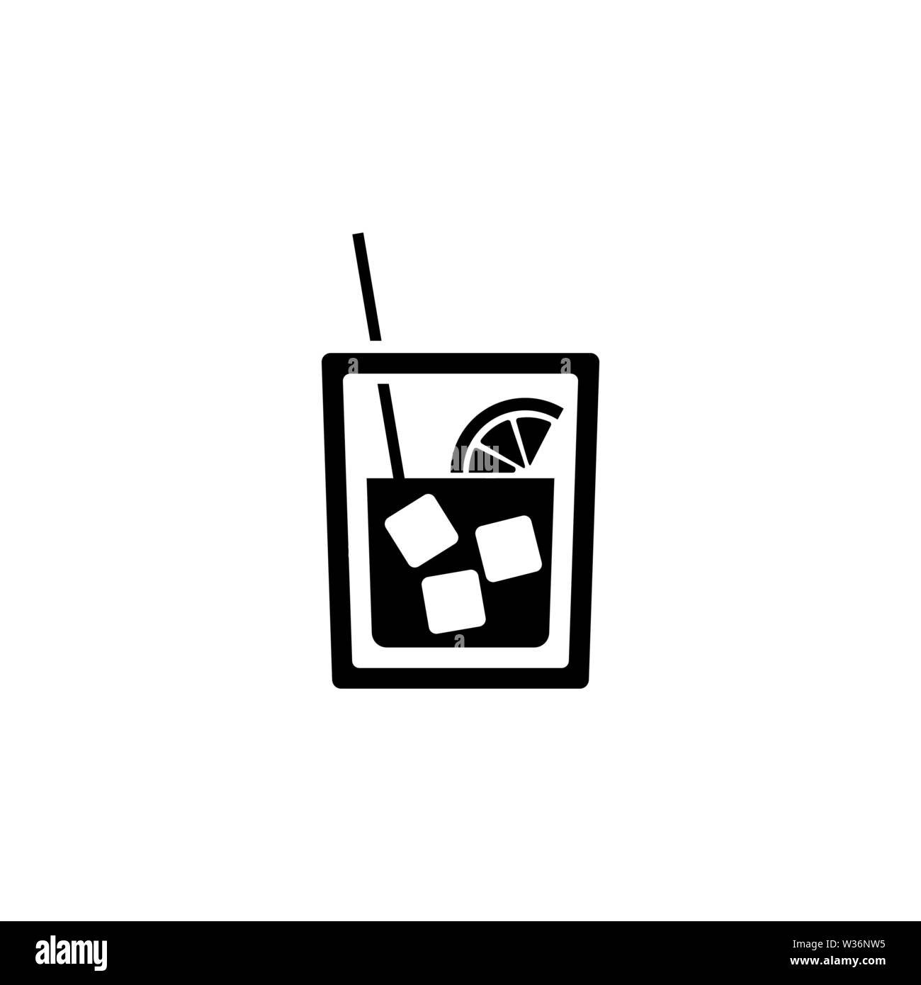 Bicchiere di whiskey icona vettore. Semplice piatto simbolo su sfondo bianco Illustrazione Vettoriale