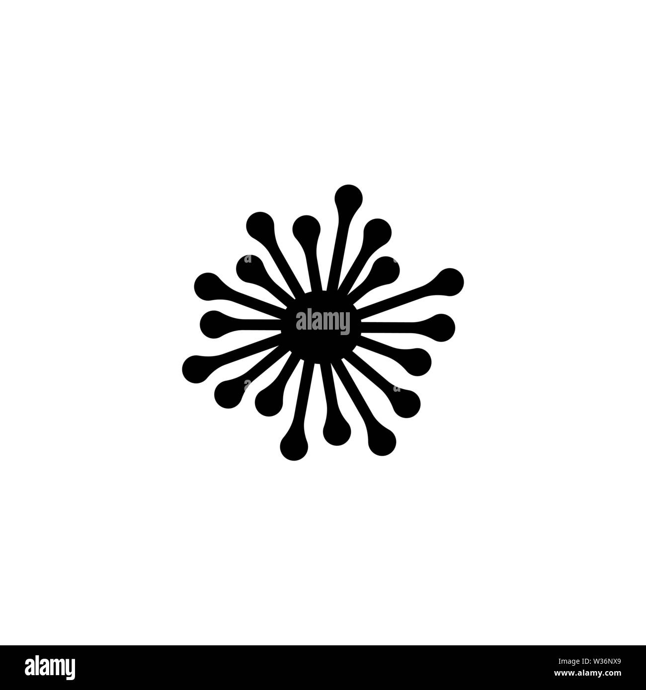 Virus. Organismo unicellulare. Piatto icona Vettore. Semplice simbolo nero su sfondo bianco Illustrazione Vettoriale