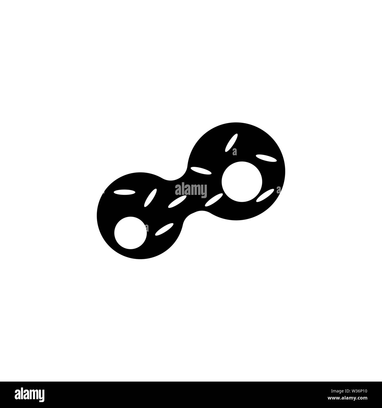 Cella di divisione con il nucleo. Piatto icona Vettore. Semplice simbolo nero su sfondo bianco Illustrazione Vettoriale