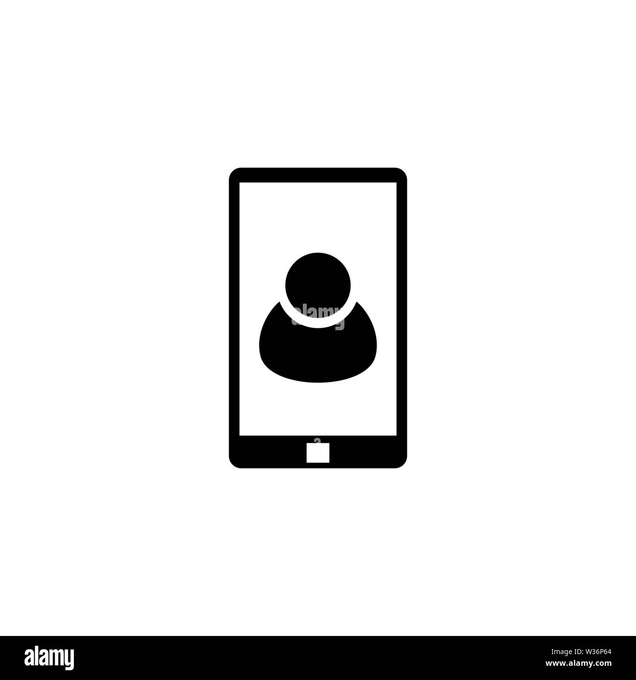 Chiamata video. Piatto icona Vettore. Semplice simbolo nero su sfondo bianco Illustrazione Vettoriale