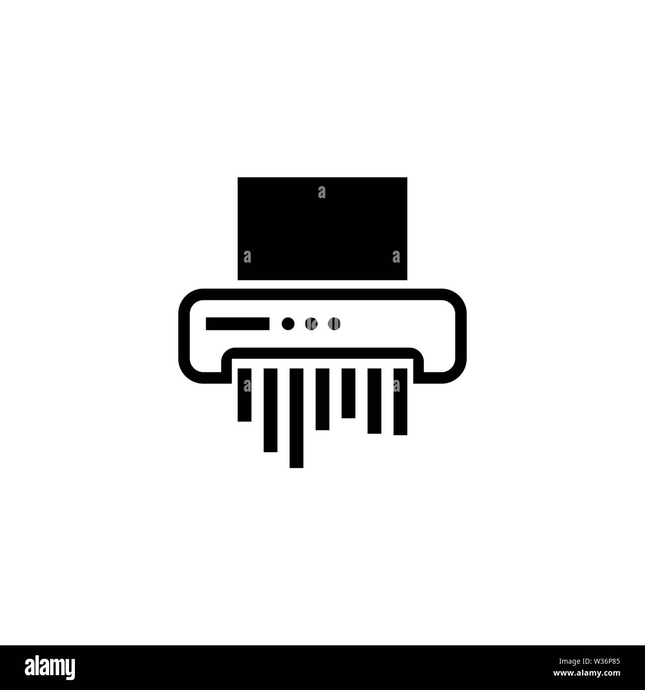 Carta frantumazione. Piatto icona Vettore. Semplice simbolo nero su sfondo bianco Illustrazione Vettoriale