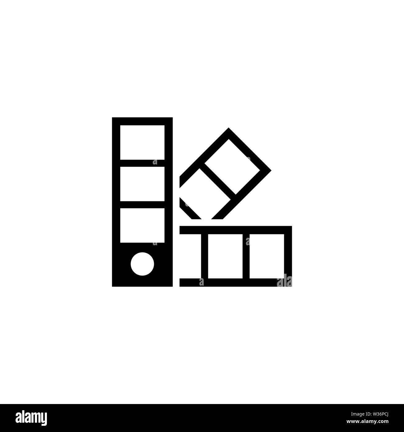 I campioni di colore catalogo. Piatto icona Vettore. Semplice simbolo nero su sfondo bianco Illustrazione Vettoriale