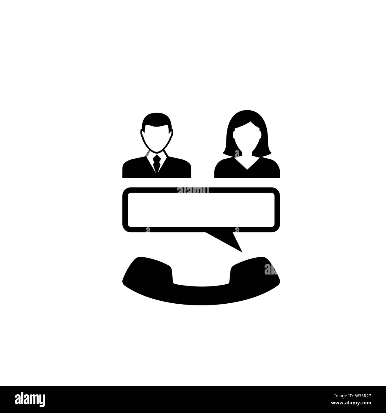 Chiamata in conferenza. Piatto icona Vettore illustrazione. Semplice simbolo nero su sfondo bianco. Chiamata in conferenza segno del modello di progettazione per il web e mobile el UI Illustrazione Vettoriale