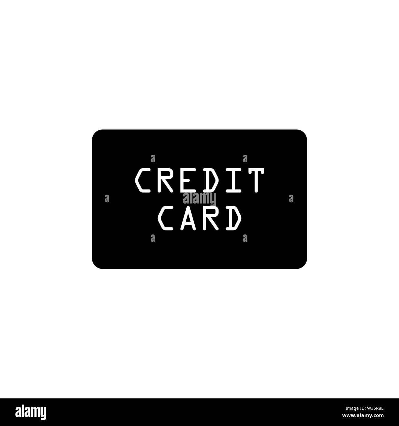 La carta di credito. Piatto icona Vettore illustrazione. Semplice simbolo nero su sfondo bianco. Carta di Credito segno del modello di progettazione per il web e mobile elemento di interfaccia utente Illustrazione Vettoriale