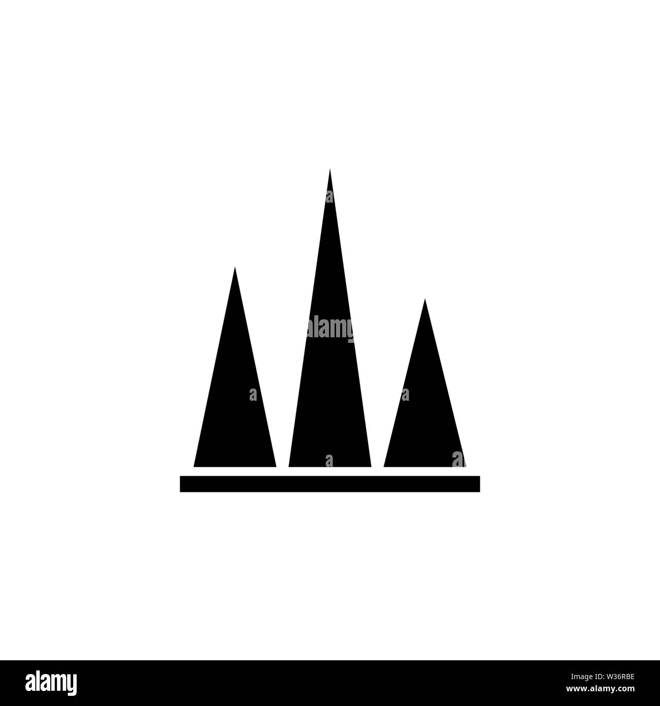 Grafico azionario di picco. Piatto icona Vettore illustrazione. Semplice simbolo nero su sfondo bianco. Grafico azionario segno di picco del modello di progettazione per il web e interfaccia utente mobile Illustrazione Vettoriale