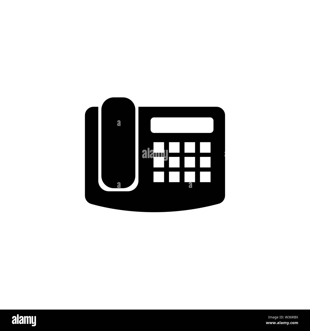 Ufficio telefono fax. Piatto icona Vettore illustrazione. Semplice simbolo  nero su sfondo bianco. Ufficio Telefono Fax segno del modello di  progettazione per il web e interfaccia utente mobile Immagine e Vettoriale -