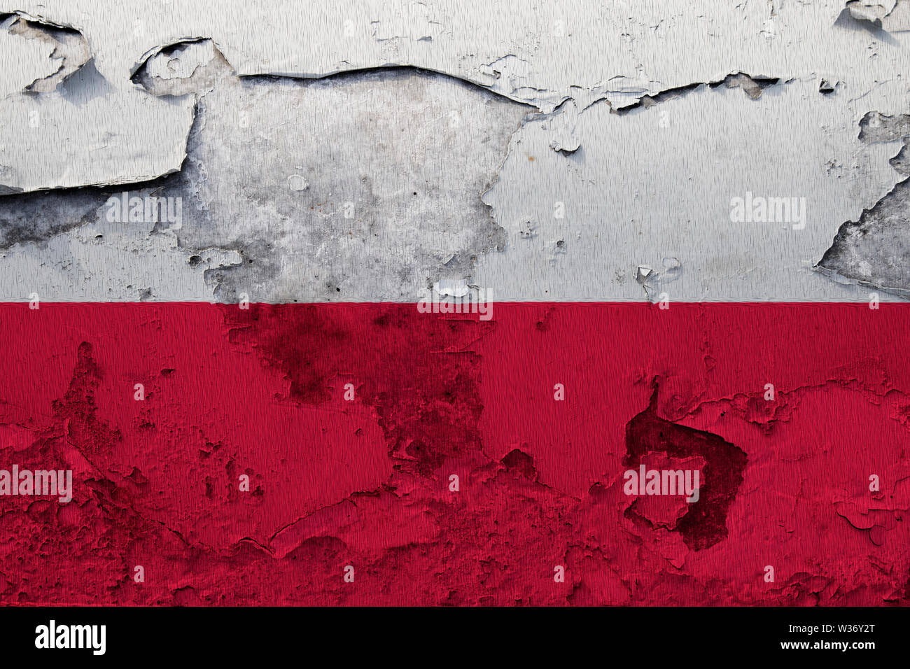 Bandiera dipinta sul incrinato grunge muro di cemento Foto Stock