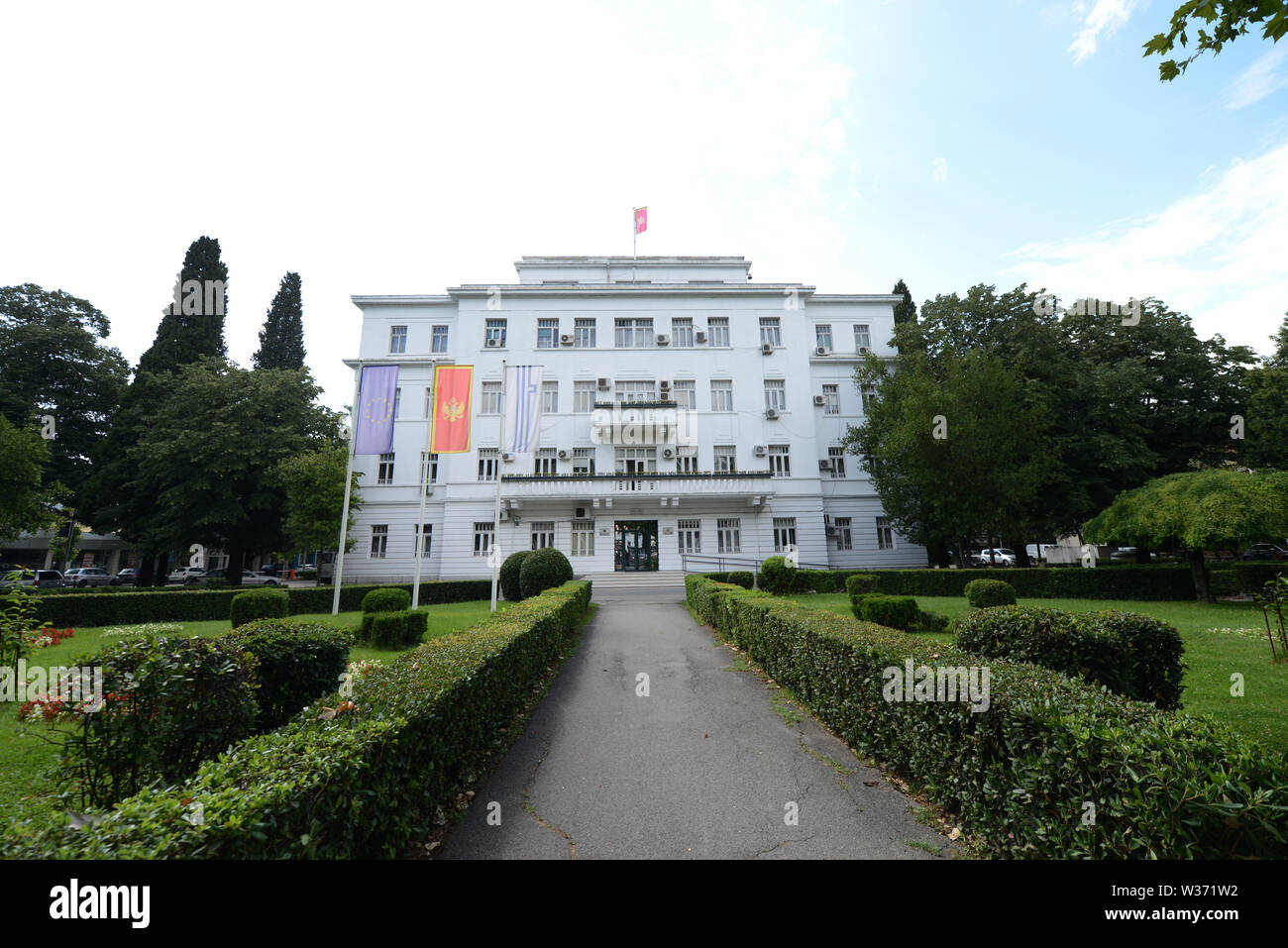 Il gruppo municipale di Podgorica, Montenegro. Foto Stock