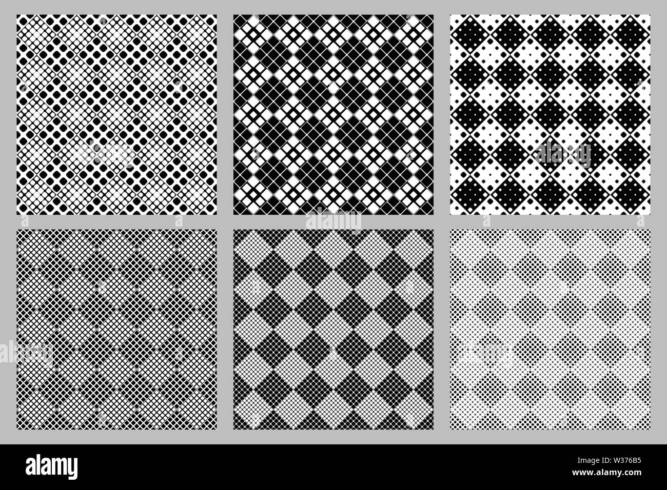 Senza soluzione di continuità geometrica quadrato arrotondato pattern set di sfondo - illustrazioni vettoriali Illustrazione Vettoriale