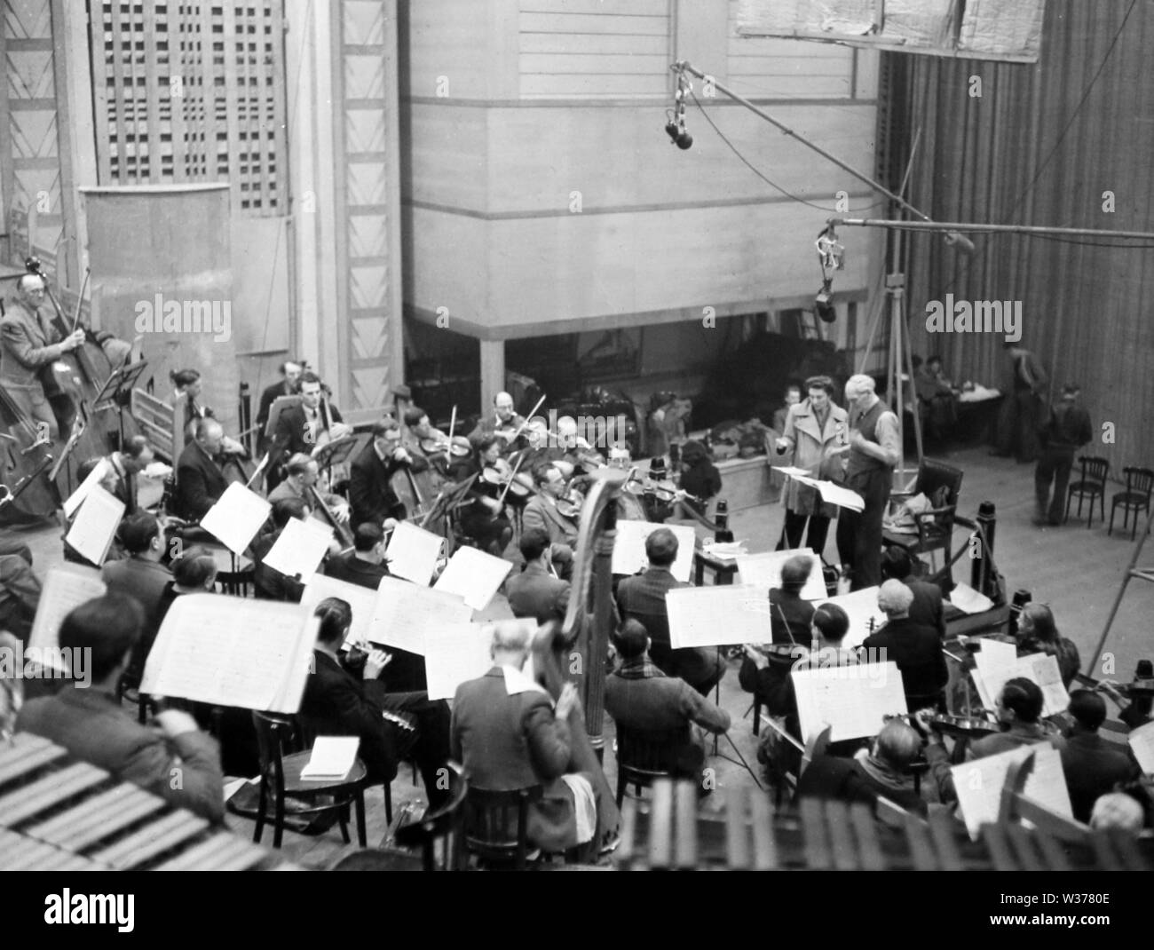 Ealing Studios Sound Studio Orchestra 1940s Foto Stock