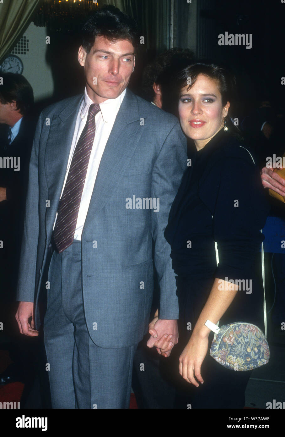 Christopher Reeve e moglie Dana 1991 foto da John Barrett/CelebrityArchaeology.com Foto Stock