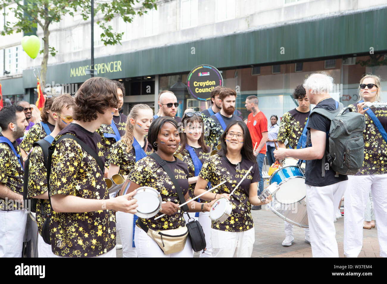 Croydon PrideFest 2019 - Londra della seconda più grande e libera Pride festival è stato torna per il suo quarto anno di sabato 13 luglio Foto Stock