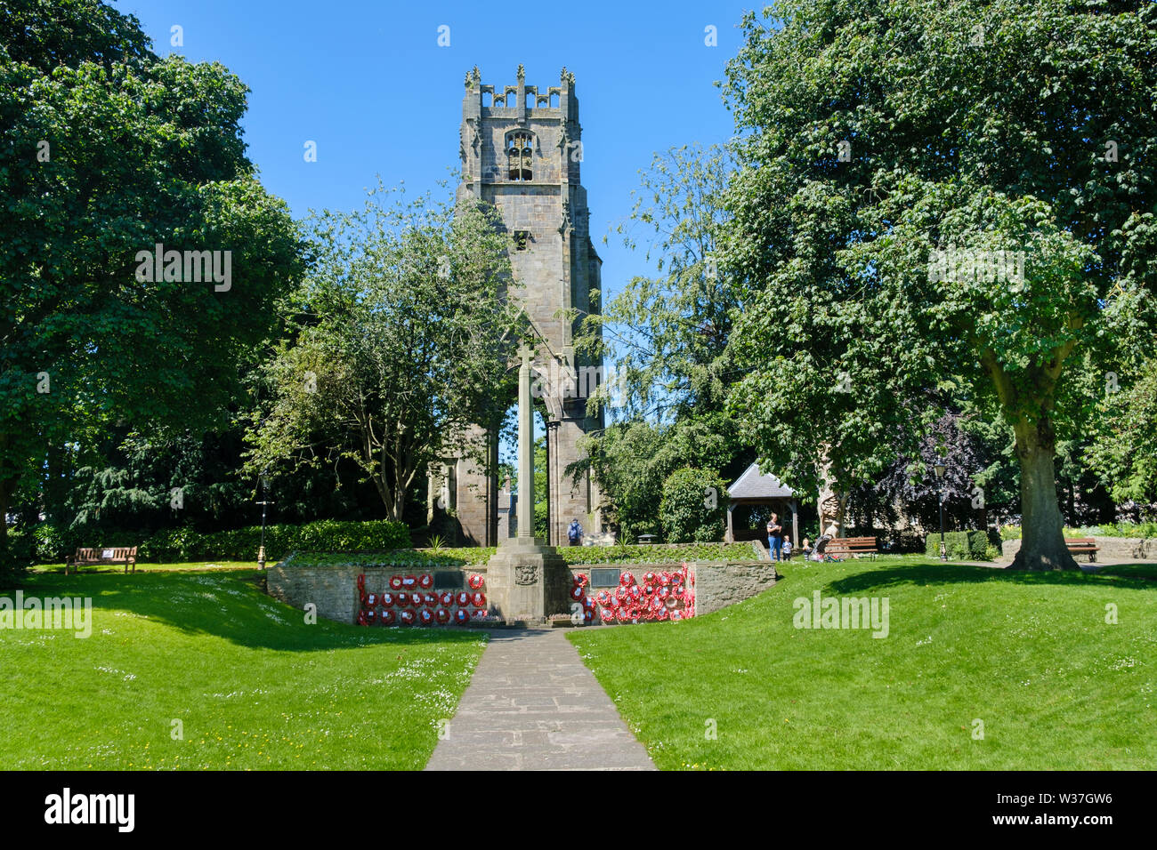 Giardini del convento di un piccolo parco in Richmond North Yorkshire Foto Stock