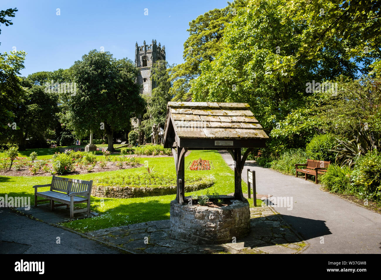 Giardini del convento di un piccolo parco in Richmond North Yorkshire Foto Stock