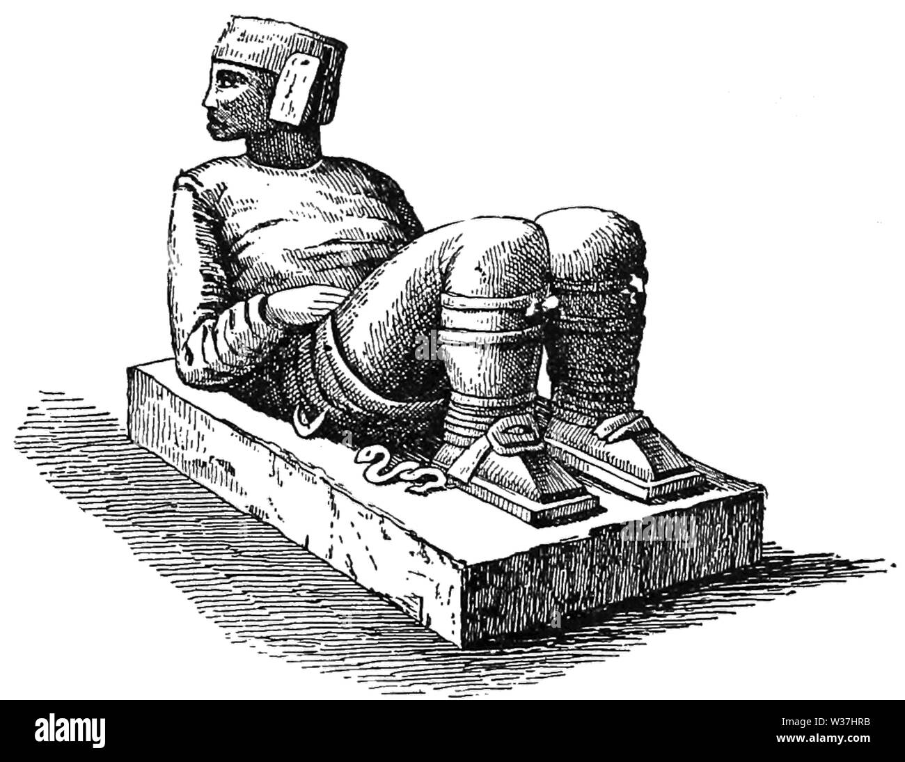 TSOM D111 Statua di Chaak Mool Foto Stock