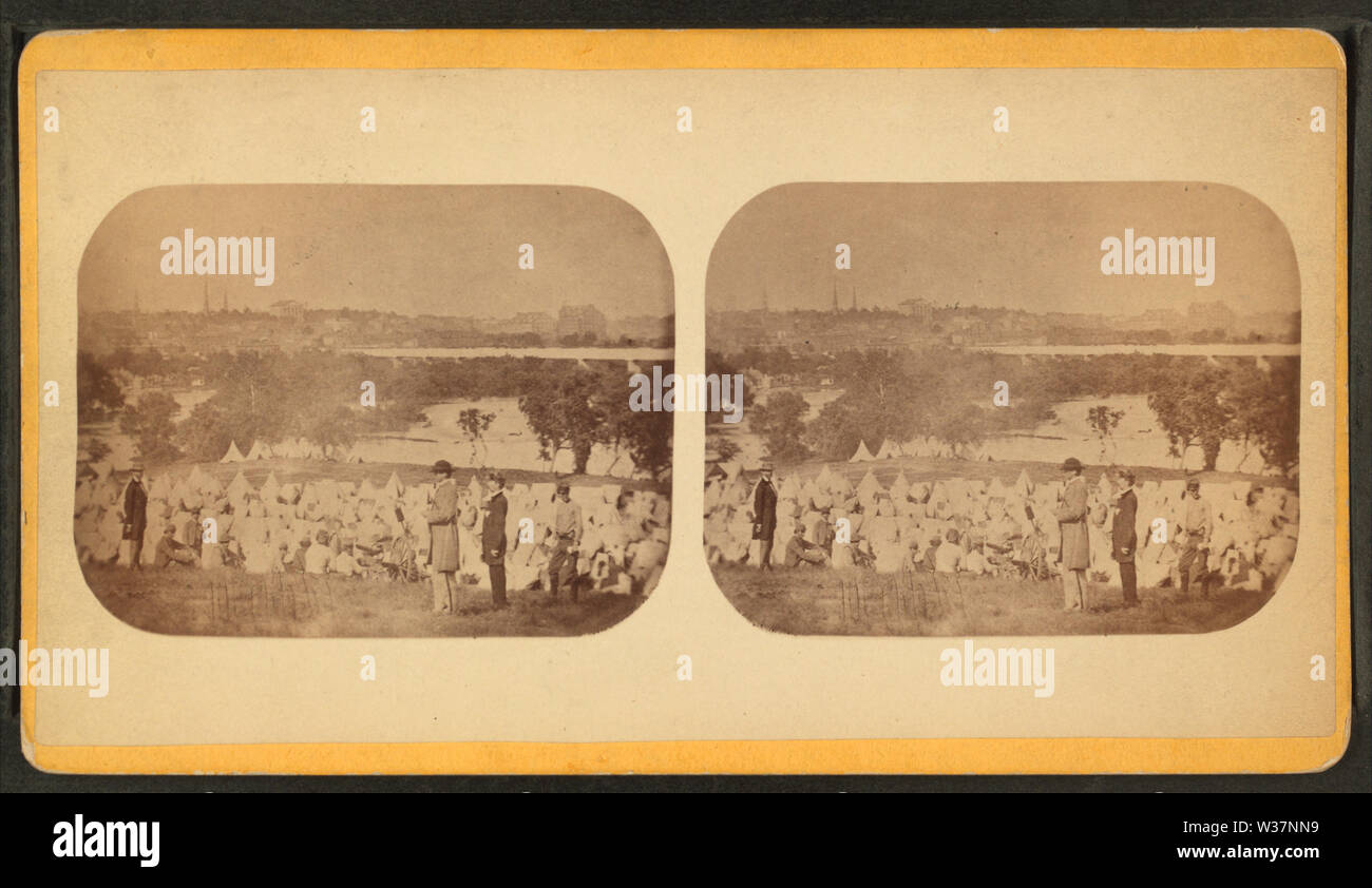 L'Unione campo di prigionia a Belle Isle, Richmond, VA, da Robert N Dennis raccolta di vista stereoscopica Foto Stock