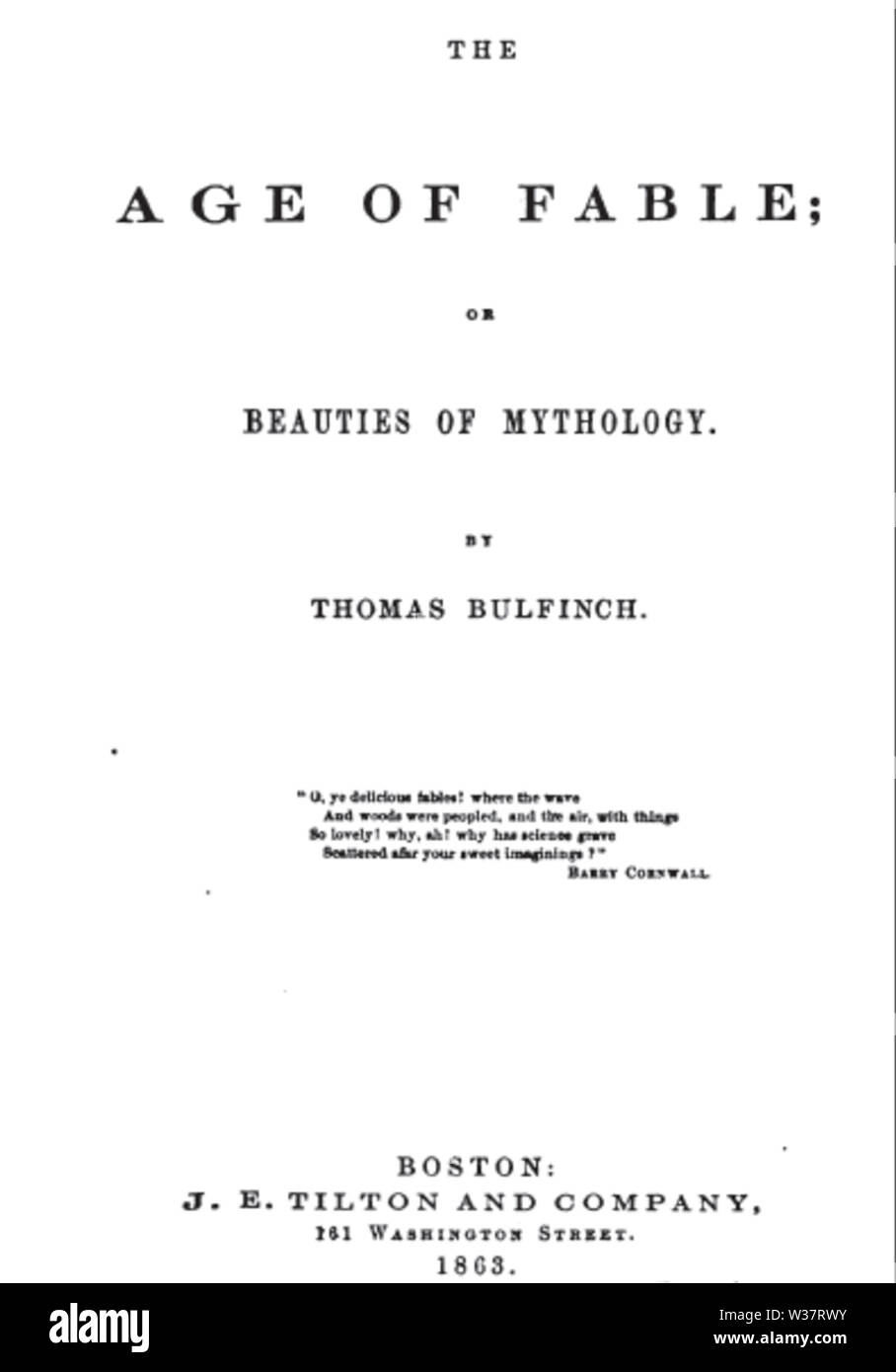 Thomas Bulfinch - Età della favola Foto Stock