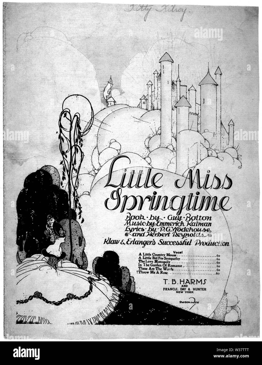 Foglio di musica dal musical Miss Primavera Foto Stock