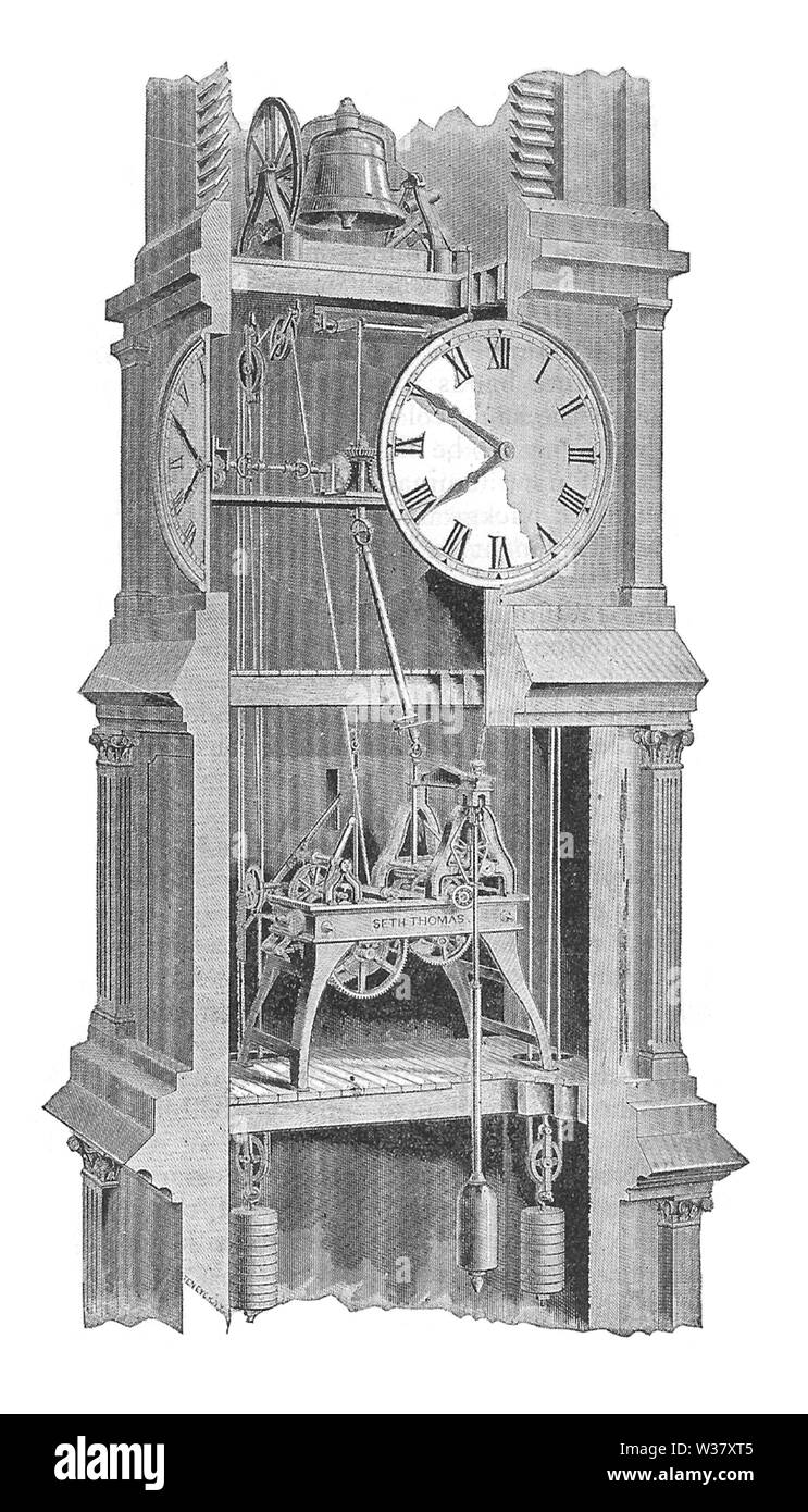 Torre con orologio movimento Foto Stock