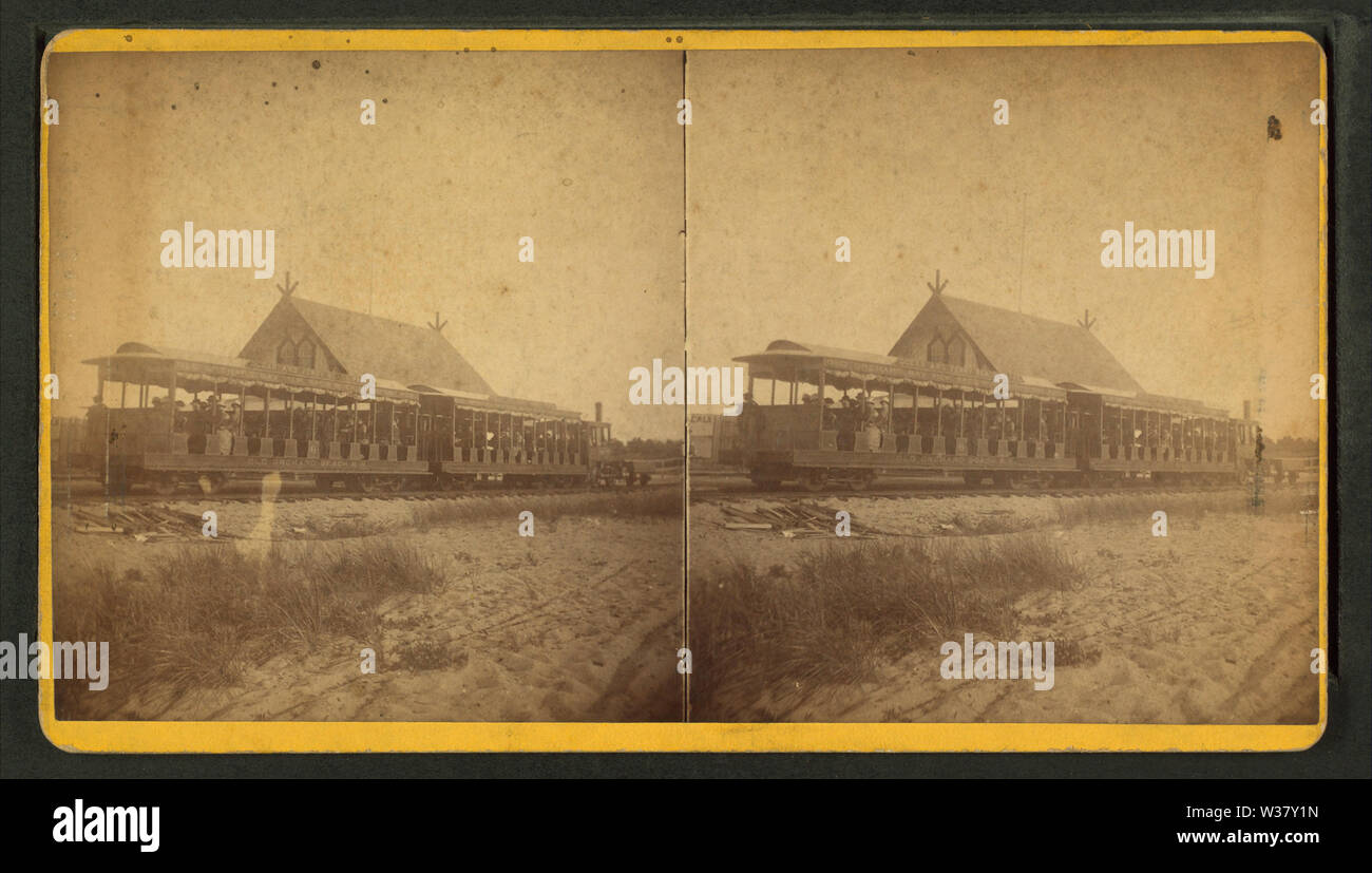 Treno della Old Orchard Beach railroad, da H L Webber Foto Stock