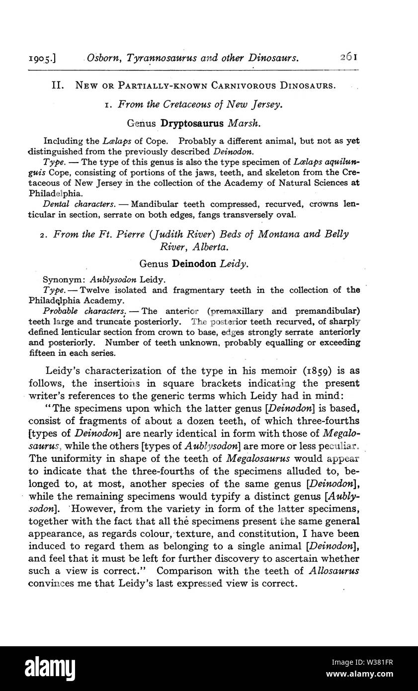 Tyrannosaurus e altri Cretaceo dinosauri carnivori Pagina 3 Foto Stock