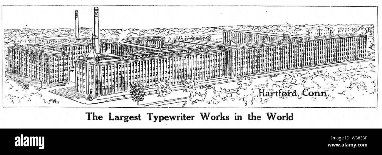 Macchina da scrivere Underwood factory 1911 Foto Stock