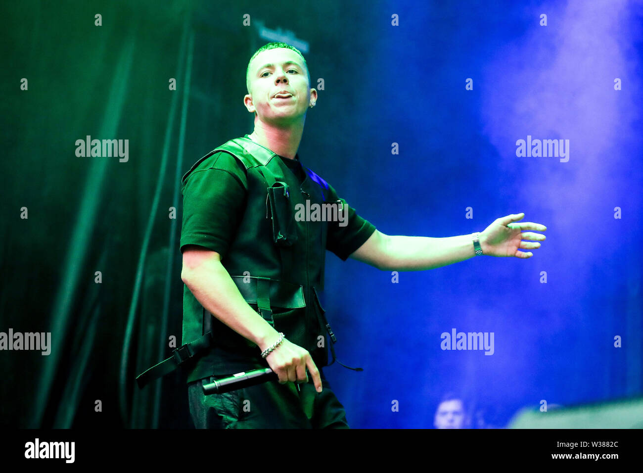 Giugno 23, 2019 - Reykjavâ€™k, Islanda - Musica rap FLONI artista compie durante il quinto segreto Solstice Festival in Laugadalur, Reykjavâ€™k, Islanda detenute da giugno 21-23, 2019...segreto Solstice, situato appena al di fuori di Reykjavik, Islanda, coerentemente vanta una lineup che è così diversificato e distintivo come il festival nei dintorni. Presentazione di alcuni dei più grandi del mondo di artisti contemporanei, amati musicisti di culto nonché fresco talento locale la festa continua per tutta la notte con un piccolo aiuto da parte del sole di mezzanotte che è quasi sempre presente per tutta l'estate equinox. (Credito Foto Stock
